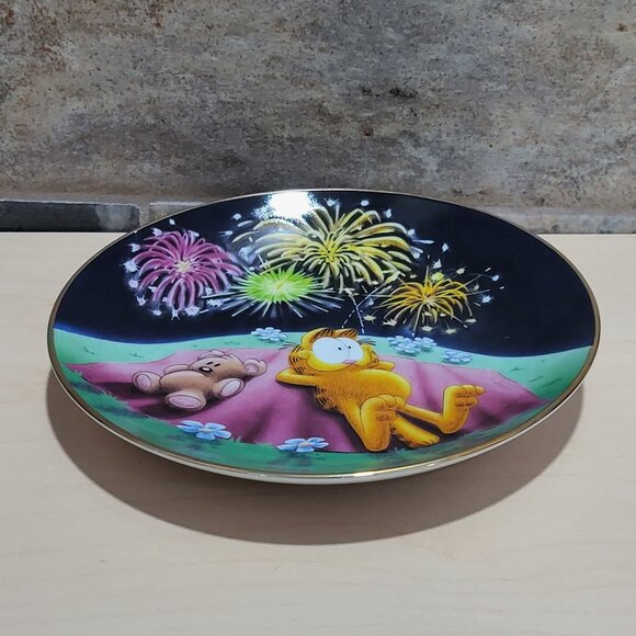 Garfield Calendar July Plate Jim Davis Plate No A 1444 Danbury Mint - Picture 12 of 14